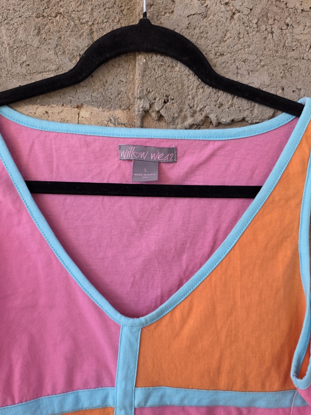 NWT Vintage Willow Wear Colorblock Tank Top - Pink & Orange - Size L - Picture 3 of 7